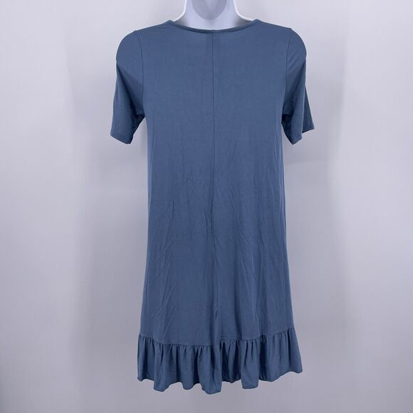 Agnes & Dora Sz XXS Blue Short Sleeve Tunic Mini Dress Stretch Lightweight - Picture 5 of 7